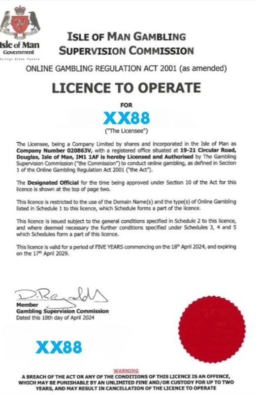 Giấy chứng nhận GSC của XX88